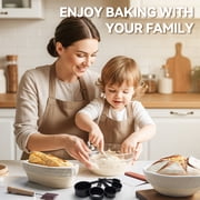 Kikcoin Bread Proofing Basket, Banneton Bread Proofing Basket Set of 2, Round 9 and Oval 10 Bread Bowl with Linen Liner, Bread Lame with 5 Blades