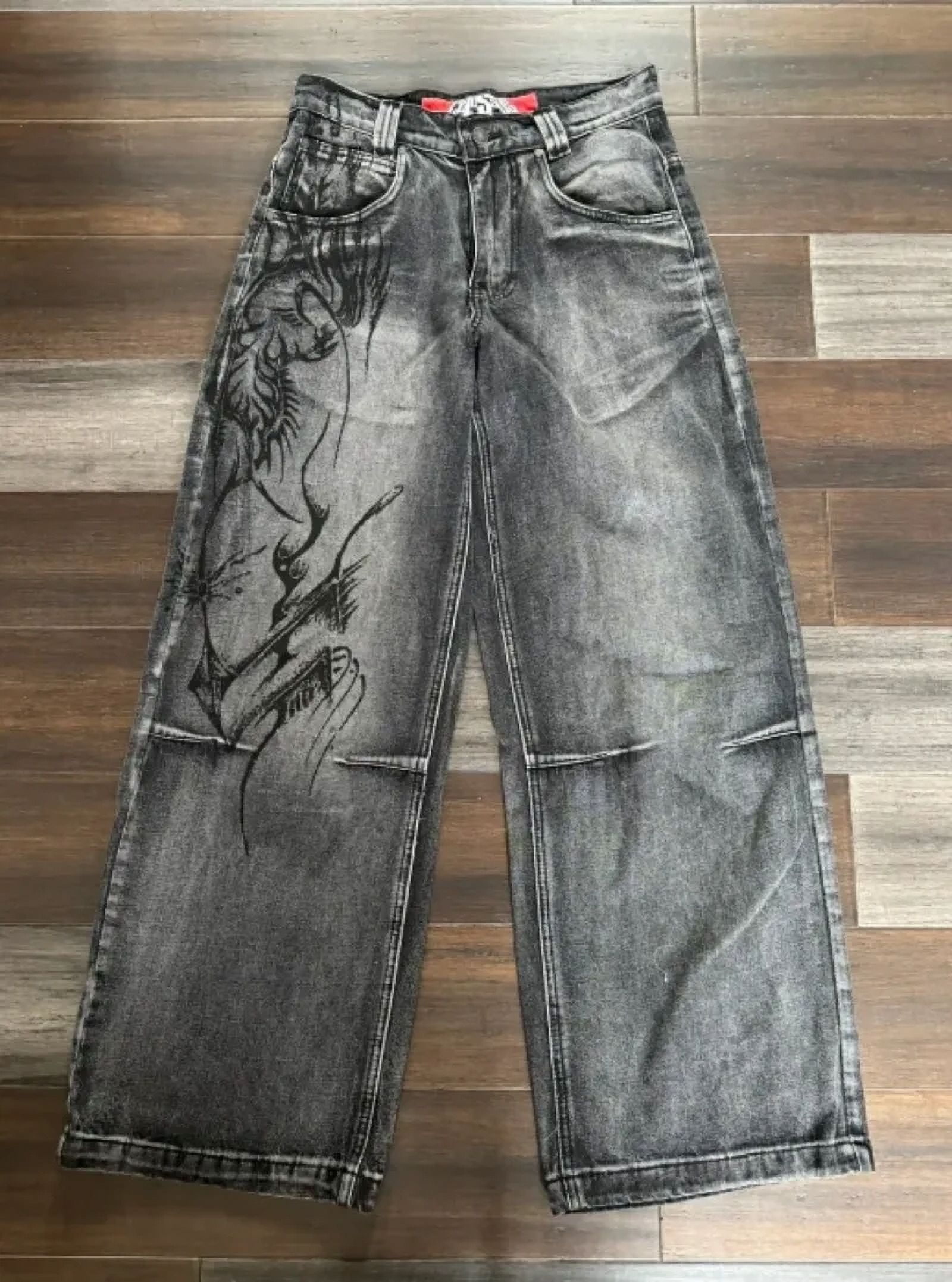 Y2K New Gothic Retro Miss Me Boot Cut Jeans Women's Blue Denim