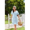 thumbnail image 3 of EKOUAER Cotton Nightgowns for Women Short Sleeve Sleep Shirts Pleated Night Shirts Soft Crew Neck Night Gown, 3 of 6