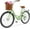 Green, variant on Classic Women Commute Bike with Basket, 24" Shimano 7 Speeds Adult Cruiser Bicycle for Ladies - Hi-Ten Steel Frame - Ideal for Urban Commuting and Beach Rides