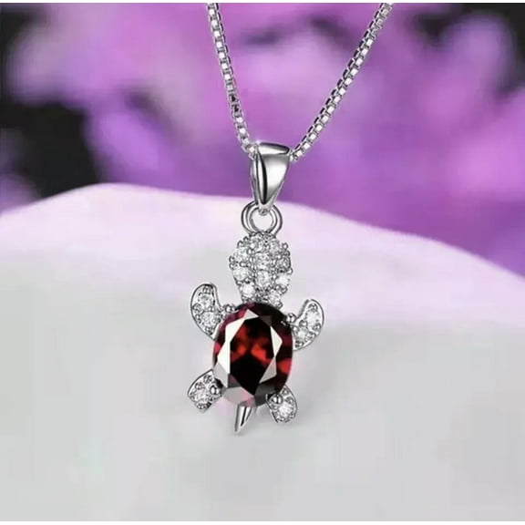 GKNET Crystal Sea Turtle Pendant Necklace Women's Delicate Jewelry Gift