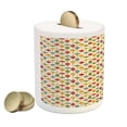 thumbnail image 2 of Christmas Piggy Bank, Ornamental New Year's Eve Party Elements as Colorful Balls with Snowflake Print, Ceramic Coin Bank Money Box for Cash Saving, 3.6" X 3.2", Multicolor, by Ambesonne, 2 of 4