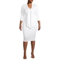 thumbnail image 5 of Ella Samani Women's Plus Size 3/4 Sleeve Dress with Tie Neck, 5 of 6