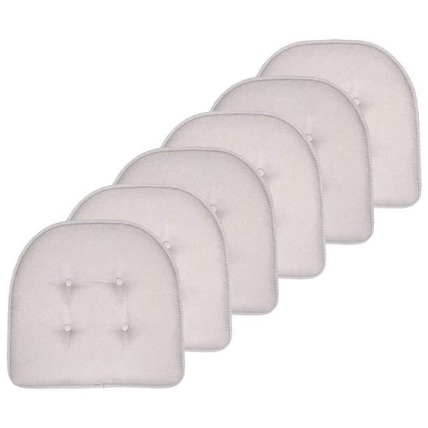 UShaped Memory Foam Chair Pads 6 Pack Light Gray