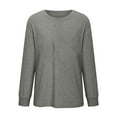 thumbnail image 4 of Wiyuqeen Trendy Side Split Shirts Womens Dressy Casual Crew Neck Blouses Basic Solid Long Sleeve Tshirts Female Fall Pullover Tops, 4 of 6