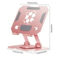 thumbnail image 3 of Rotating Tablet Stand, Desktop Metal Phone Holder, Portable Foldable Design for Storage, Adjustable Angle Stand Suitable for iPad iPhone Samsung Tablets, Stable Non-Slip Base, Home, Pink, 1pc, 3 of 6
