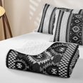 thumbnail image 4 of Erosebridal Gray Modern Tribal Aztec Bed Spread Queen for Women Men, Pixel Abstract Queen Coverlet Set, 3 Pieces, 4 of 7