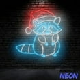 thumbnail image 3 of Handmadetneonsign Raccoon Christmas Hat Neon Sign, Raccoon Led Sign, Animal Wall Art, Wall Decor 93088, 3 of 5