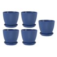 thumbnail image 1 of Bgsha 5 Pack 6 Inch Plant Pots Plastic Flower Pots Modern Flower Pots Indoor Outdoor, 1 of 6