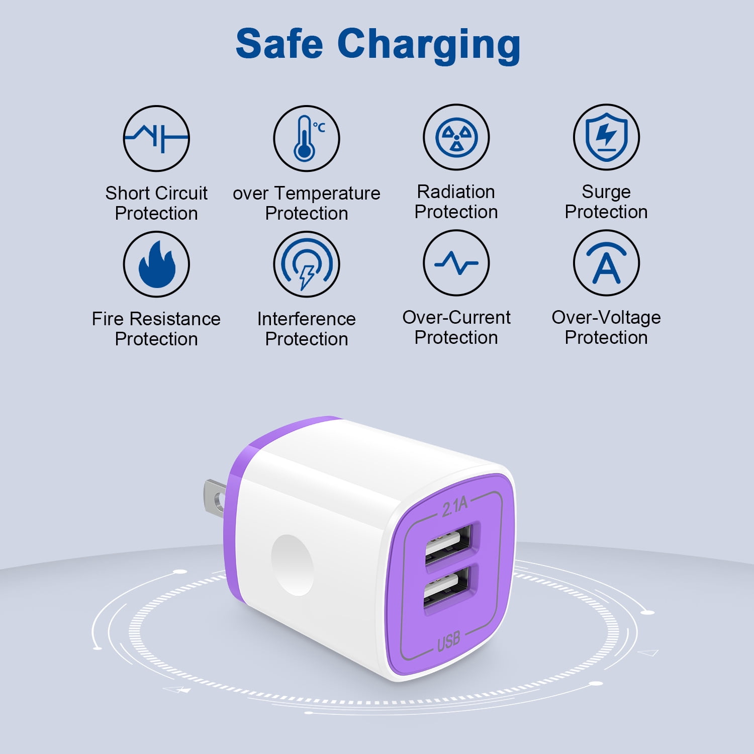 Zacenei USB Charger Block,2Pack 2.1A Dual USB Charging Block Station&2Pack iPhone Charger Cable 10ft Charging Cord USB Wall Charger Adapter Plug Fast Charging Cable Cords 10FT Compatible for iPhone14