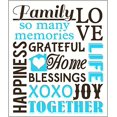 thumbnail image 2 of Family Quotes Wording as Subway Art Vinyl Sticker Lettering Wall Decal, 19x23, Chocolate/Geyser Blue, 2 of 4