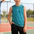 thumbnail image 2 of NIEWTR Boys Tank Tops Boys Breathable Undershirts Soft Cotton Shirts Kids Sleeveless Tank Crewneck Vests Tops for Youth Boy/Girl(A-Dark Blue,9-10 Years), 2 of 6