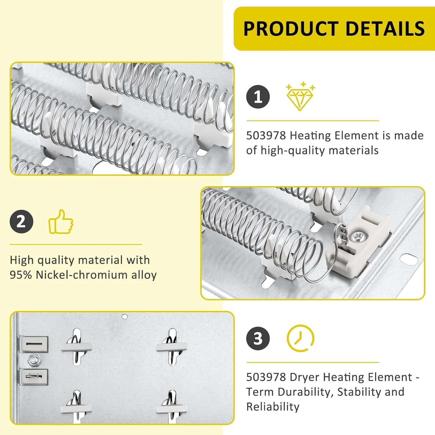 Upgraded 503978 61927 Dryer Heating Element Kit Compatible With Speed Queen Amana Maytag Crosley