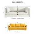 thumbnail image 3 of Mid-Century Sofa Couch, Comfy Upholstered Couch with Tufted Back, Sectional Small Couch for Living Room, Apartment, Lounge, 3 Seater Sofa, White, 3 of 6