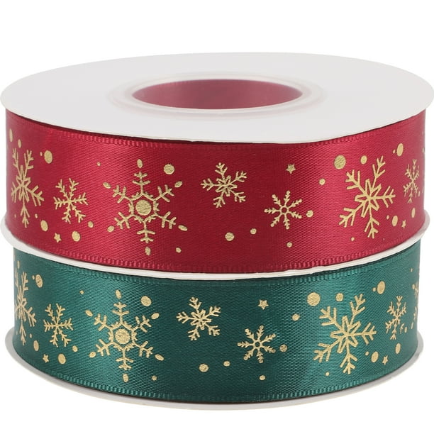 2 rollos de cintas de regalo de Navidad, cintas para cajas de regalo DIY, exquisitas decoraciones de cintas para envolver Navidad