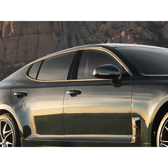 Rvinyl Pillar Post Window Trim Compatible with Kia Stinger 2018-2023 - Carbon Fiber 3D (Black)