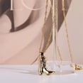 thumbnail image 4 of Valentine Jewelry Western Cowboy Boots Necklace Babstract Face Copper Plated Real Gold Lock Chain Mom Gifts Mother's Day Gifts Necklace Birthstone Necklace for Mom Birthday Gifts for Mom Gifts from D, 4 of 9