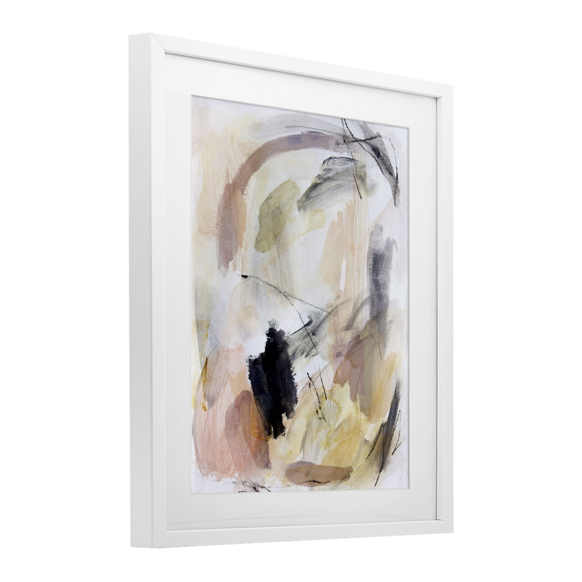 Stupell Industries Chaotic Sketches Paint Strokes White Framed Print Under Glass, design by Hope Bainbridge