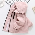 thumbnail image 4 of XQYLOS Children Girls 𝖶aterproof Windbreaker Jacket Windproof Rainproof Lightweight Coat Spring Autumn Winter Casual Outerwear All Seasons, 4 of 9