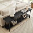 thumbnail image 6 of JERFIT Modern 70-inch TV Console Table with 2 Shelves, Black Sofa Table for Living Room, Entryway Hallway, 6 of 10