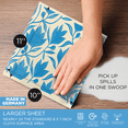thumbnail image 6 of LOLA Swedish Dishcloths for Kitchen XL, 30 Sheet Roll w/ Hook, Blue Floral, 100% Biodegradable, Reusable Washable Paper Towel Cleaning Cloths, 11" x 10" Sheet, No Odor, Washing Dishes, Absorbent, 6 of 7