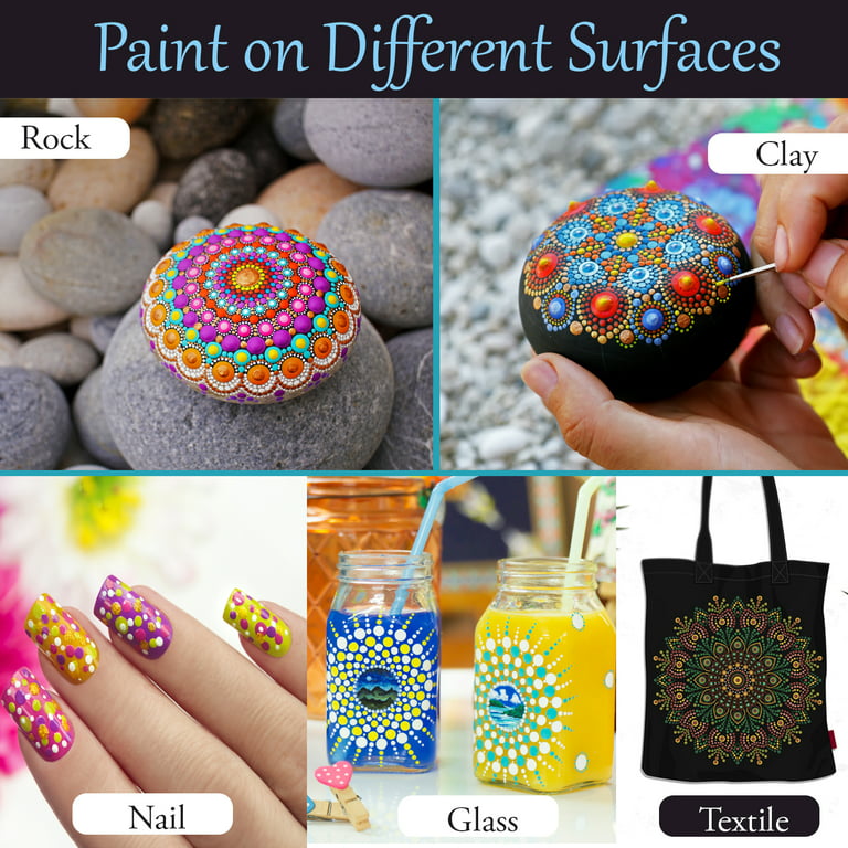 DIY Mandala Dotting Tools Rock Painting Kit - Dot Painting Kits For Adults  And Kids - Polymer Clay