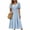 Light Blue, variant on Levmjia Flowy Midi Dresses for Women V Neck Short Sleeve Polka Dot Dress Summer Casual Fashion Loose Fit Swing Party Beach Vacation