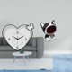 thumbnail image 2 of Reloj de pared acrílico con forma de gato, llavero, cuenco para dulces, sin , adorno decorativo de resina en forma de corazón, adecuado para el, 2 of 8