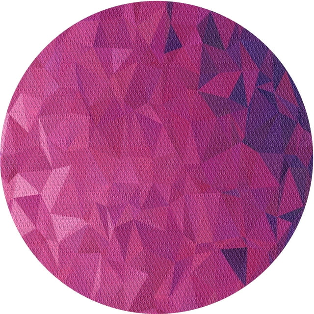 Ahgly Company Tapis Rond Lavable en Machine Intérieur Transitionnel Rose Profond, 6 Pieds Rond