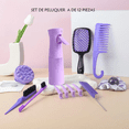 thumbnail image 2 of Kit De Peines Regadera Pinzas De Cabell Set De Peines Cepill Xtellar morado, 2 of 3
