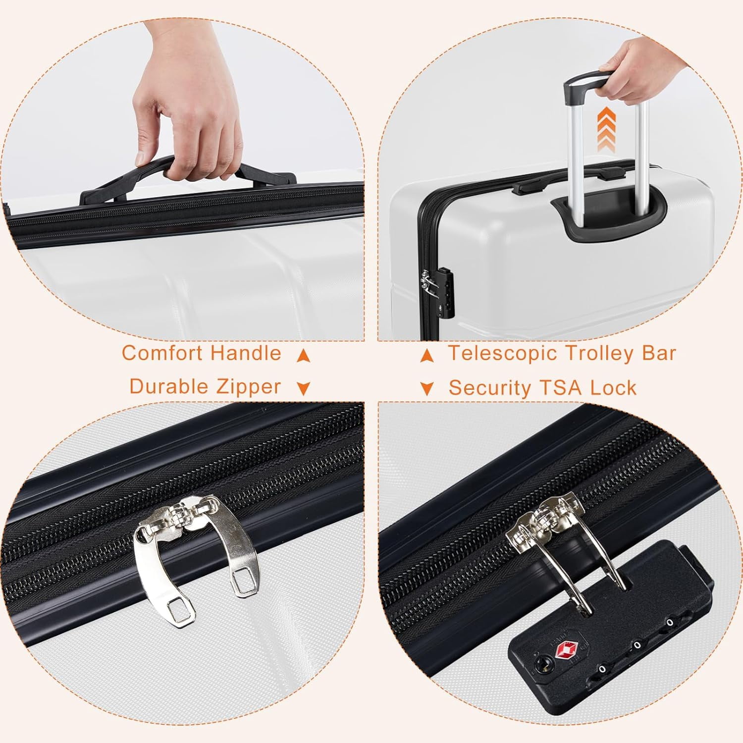Nextay Carry on Luggage, Hardshell Lightweight Suitcase with Double Spinner Wheels and TSA Lock, 28 Inch