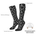 thumbnail image 3 of Daiia Sports Socks Black White Leaves Printed Novelty Crew Socks for Men Women Knee High Socks Cotton Socks Soft & Breathable Support Unisex Socks, 3 of 9
