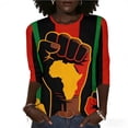 thumbnail image 2 of Xuyuer Black History Shirts for Women I Am Black History Month Shirt Round Neck Graphic African American 3/4 Sleeve Tee Tops, 2 of 9