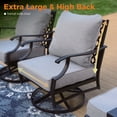 thumbnail image 6 of Sophia&William 7 Seat Metal Patio Furniture Set Outdoor Conversation Set with Coffee Table & Ottomans & Swivel Chairs & 5.75" Extra Thick Cushion for Deck, Lawn, Backyard, Gray, 6 of 11