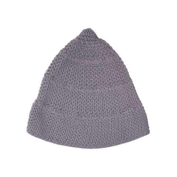 Knitted Triangle Beanie - Grey