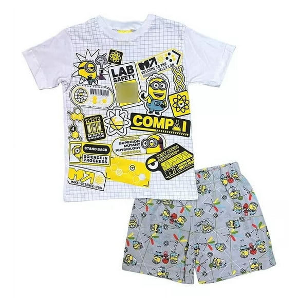 Pijama Para Niño Talla 8 Minions en Color Blanco 2 Piezas