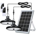 thumbnail image 1 of Mistaha Outdoor Solar Powered LED Pendant Light with Human Body Sensing and Intelligent Light Control, Waterproof, Warm White, 56 LEDs x 2, IP65, 12W Output, 1000LM, 3.7V/2200mAh x 4 Batteries, PC +, 1 of 6