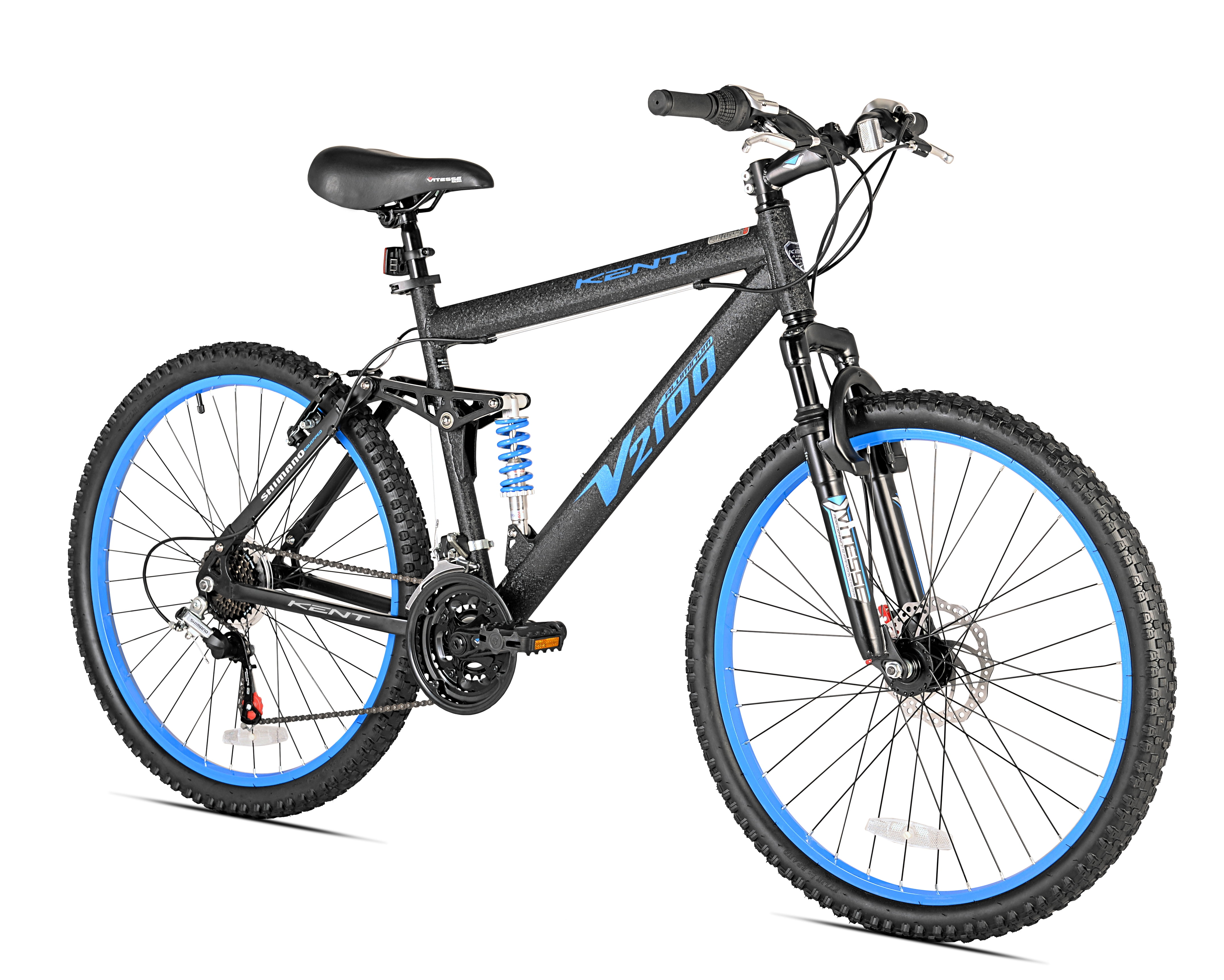 blue and black mountain bike