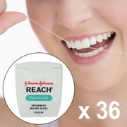 36ct Reach 55yd Dental Floss Dispensers Clean Burst Icy Spearmint Waxed Refill Wholesale Bulk Lot