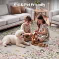 thumbnail image 6 of Wonnitar 8x10 Floral Area Rug for Living Room, Washable Beige Rugs for Bedroom, Soft Low Pile Area Rug, Non-Slip Throw Carpet for Nursery Playroom, 6 of 12