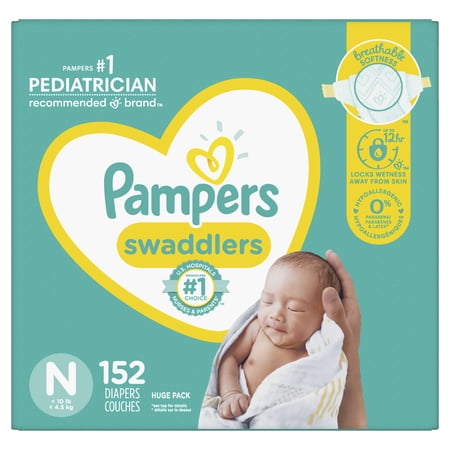 Pampers Swaddlers Newborn Diapers Size N 152 Count