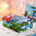 thumbnail image 6 of Manfei Cute Snowman Zipper Twin Comforter Sets with Fitted Sheet and 2 Pillowcases,Christmas Snowflake Zipper Bedding Set,Blue Green,Christmas Reversible,4pcs, 6 of 8