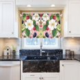 thumbnail image 5 of Yayeee Kitchen Curtains Tier Pair Light Filtering 27"x24" Rod Pocket Short Cafe Window Panel, Pink Raspberries, 5 of 7