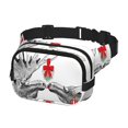 thumbnail image 2 of Kdxio Moose Kissing Under Mistletoe Crossbody Double Layer Waist Bag Belt Bag for Unisex Fanny Pack Fashion Waist Packs for Hiking Running Shopping Traveling, 2 of 9