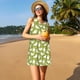 thumbnail image 3 of Easygdp Funny Chicken para Vestido Transpirable de Mujer, Vestido Suelto de Manga Corta con Pliegues y Bolsillos para el Verano, 3 of 7