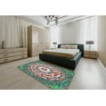 thumbnail image 5 of Ahgly Company Machine Washable Indoor Square Transitional Cyan Opaque Blue Area Rugs, 3' Square, 5 of 7