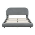 thumbnail image 4 of Harper & Bright Designs Teddy Fleece Full Platform Bed with Thick Fabric, Full Size Platform Bed Frame with Curve Upholstered Headboard, Gray, 4 of 13