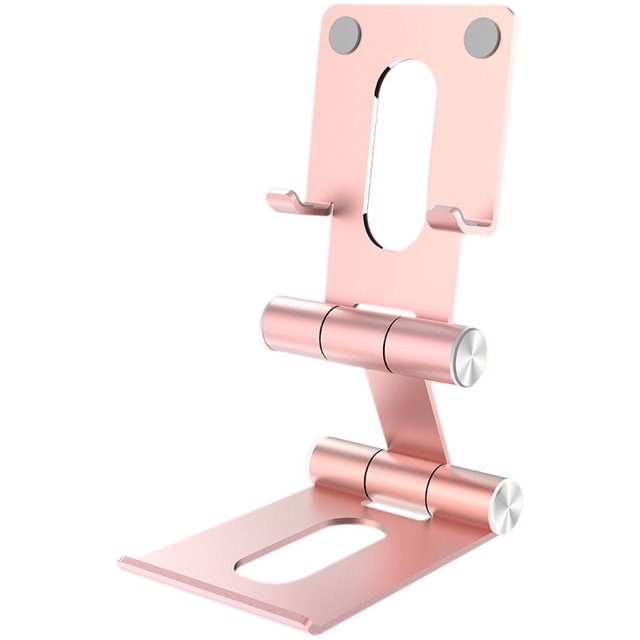 Soporte multifuncional para teléfono móvil plegable de aleación de aluminio para escritorio Soporte para computadora portátil Oro rosa