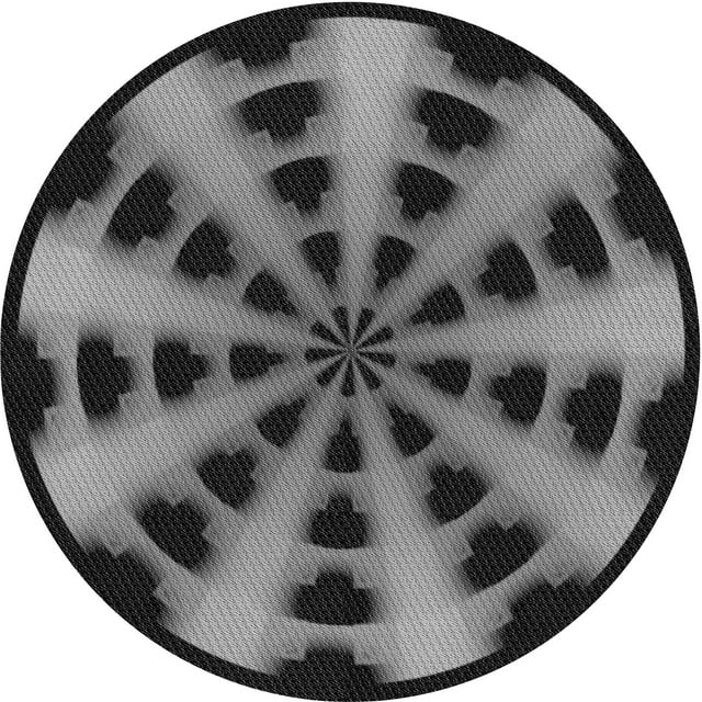 Ahgly Company Tapis Rond Lavable en Machine Intérieur Transitionnel Gris Minuit, 6 Pieds Rond