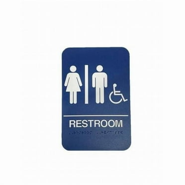 Don-Jo HS907032 Men / Women / Handicap ADA Blue Bathroom Sign Blue Finish
